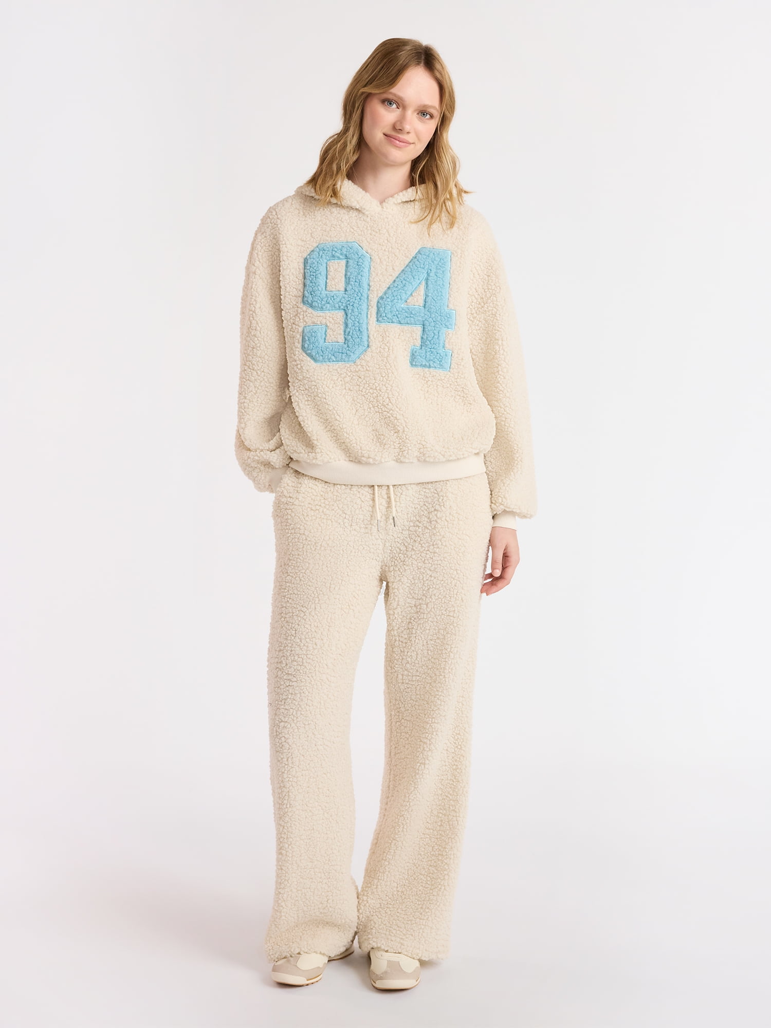 Embroidered Plush Pullover Hoodie, Women's - image 2