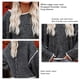 thumbnail image 4 of Suéter de Punto con Cuello Redondo para Mujer, Mangas Largas, Hombros caídos Sueltos, Tops con Borde Blanco para Otoño Invierno, Negro, Gris, M, 4 of 5