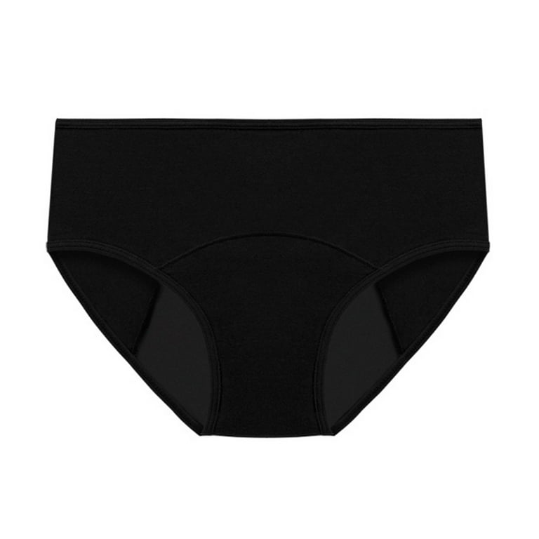 Girls Black Underwear Cotton Briefs Panties for Teens Pack of 4
