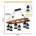 thumbnail image 4 of AFANQI Retro Farmhouse Chandelier, Industrial Wood Beam Pendant Light Metal Glass Lampshade Hanging Lighting Fixture for Kitchen Island Pool Table Bar, 4 of 15