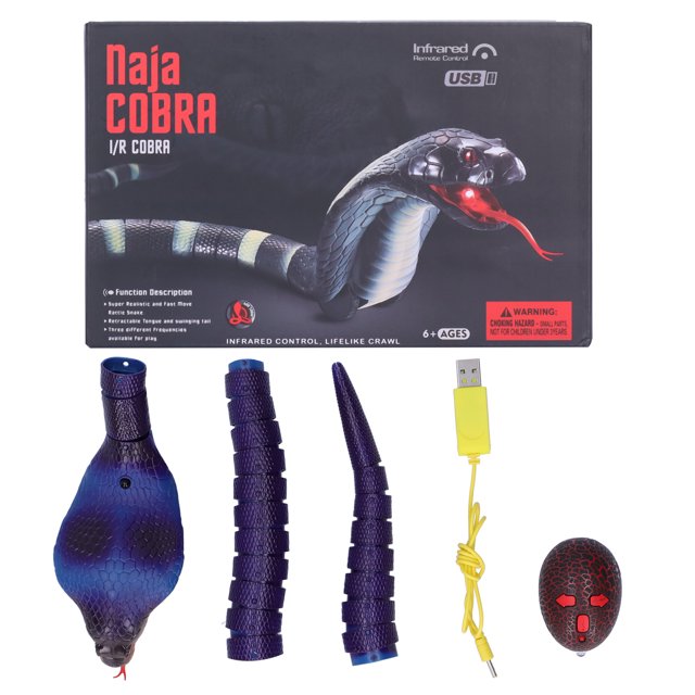 Remote Control Snake Toy, Trick Toy Infrared Snake Toy Easy Use Animal Model Toys For Tricky Toy For Gift Blue,Stripe