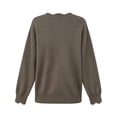 thumbnail image 5 of yillto Womens Sweater Knit V Neck Ruffled Long Sleeve Tops Soft Warm Pullover Sweaters for Fall Winter, 5 of 7