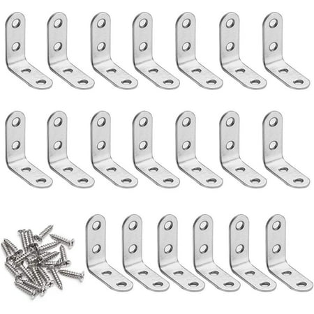 SICED Black Right Angle Bracket L Shape Bracket, 20 Pieces Stainless ...