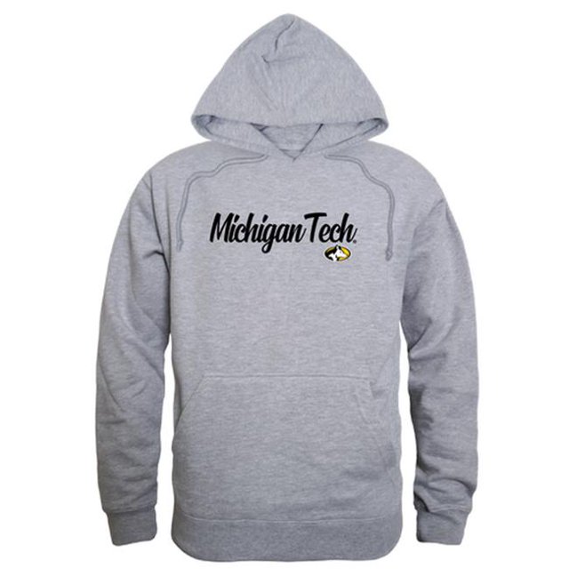 W Republic Products 558-341-HGY-03 Michigan Technological University Sweat à Capuche Script, Gris Chiné - Grand