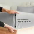 thumbnail image 4 of CGK Linens 5-Piece Ultra Soft & Comfy Hotel Luxury Sheet Set - Split King Size Cooling Bed Sheet Fits 8"-16" Mattresses, Light Grey, 4 of 7