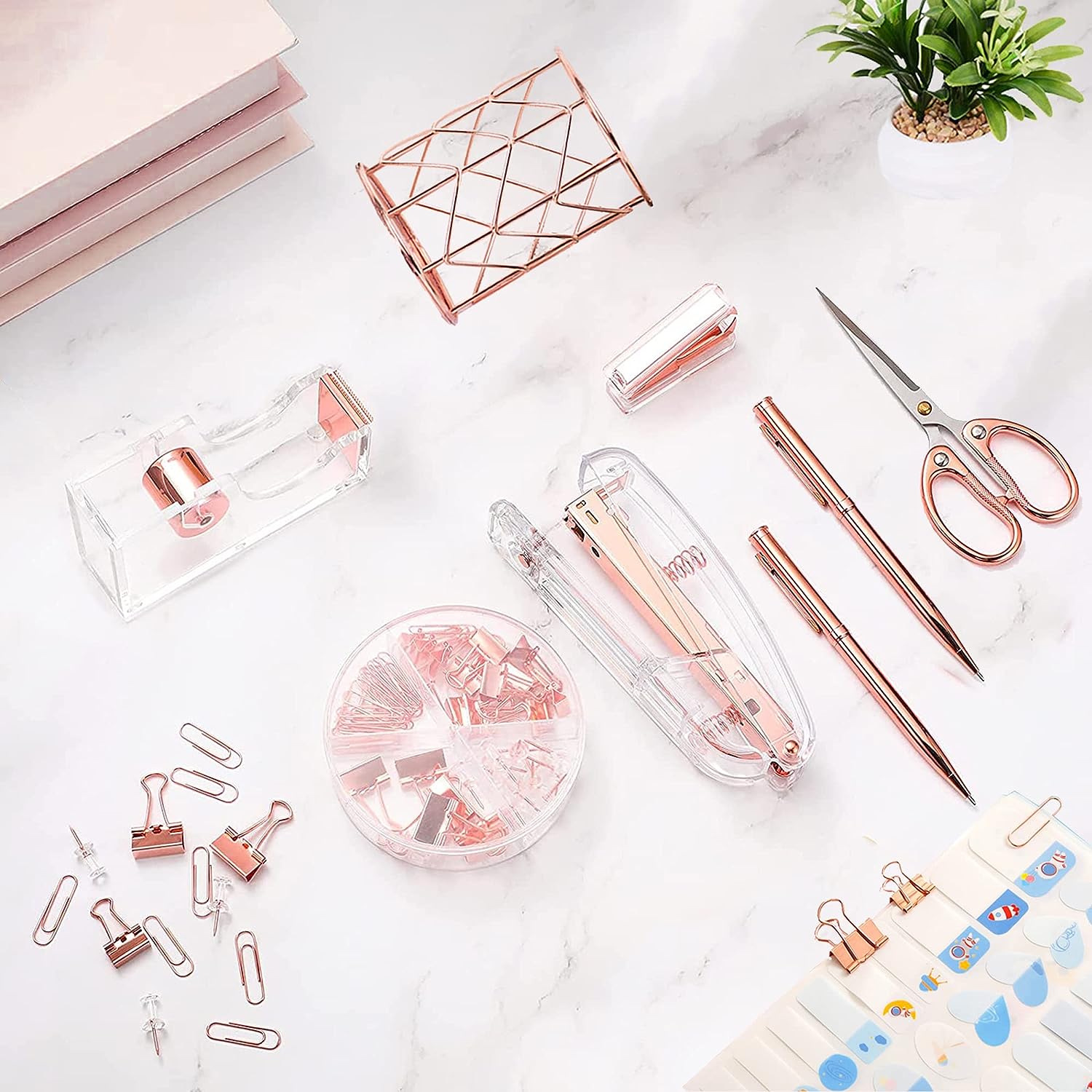 ZeenArt Rose Gold Desk Accessories Set - 1009 Pieces photo 3