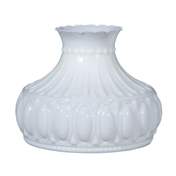 B&P Lamp® Grand Style 10 Inch Diameter Opal Shade With Paneled Design and Crimped Top