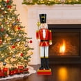 thumbnail image 1 of Costway 32.5" Christmas Nutcracker with High Hat & Beautiful Scepter, Uniform & Boots Black+Red, 1 of 10