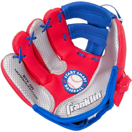 Franklin Sports Kid s Glove and Ball Set – AirTech Foam Baseball and Teeball Mitt – Lefty