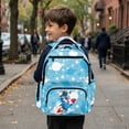 thumbnail image 4 of HUIACONG Blue Astronaut Print School Backpack for Kids Teens Age 5-16 Multi Pockets Water Resistant Adjustable Padded Straps Large Capacity Durable Bookbag for School Camping Travel, 4 of 7