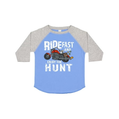 

Inktastic Ride Fast and Enjoy the Hunt Easter Bunny on Motorcycle Gift Toddler Boy or Toddler Girl T-Shirt