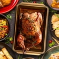thumbnail image 2 of Gibson Home Country Kitchen Embossed Carbon Steel 13.75 Inch Roaster Pan in Copper, 2 of 7