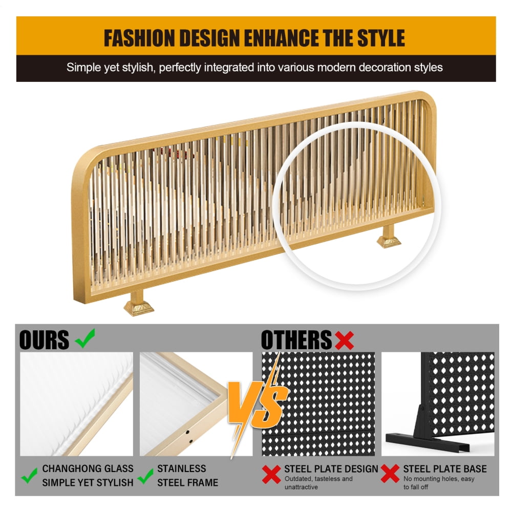Restaurant Decorative Partitions, 39.4x11.8in Commercial Dining Area Dividers(B)