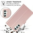 thumbnail image 5 of Allytechgroup for Samsung Galaxy S23 FE Wallet Case, Premium PU Leather Magnetic Buckle Zipper Pocket Card Slots Flip Stand Protective Cover with Hand Strap & Shoulder Strap - Rosegold, 5 of 12