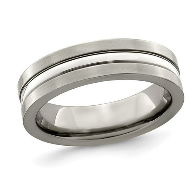 Bague en Titane Brossée et Polie pour Femmes Ou Hommes (6mm)