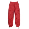 thumbnail image 6 of Noric Women's Plus Size High Waist Cargo Pants Loose Lightweight Casual Drawstring Workout Yoga Athletic Joggers with Pockets, 6 of 6