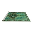 thumbnail image 2 of Ahgly Company Machine Washable Indoor Rectangle Persian Turquoise Blue Traditional Area Rugs, 8' x 10', 2 of 4
