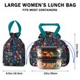 thumbnail image 5 of Pioneer Flower Floral Print Pattern Drawstring Lunch Bag Women - Drawstring Lunch Bag Insulated for Work Office - Stain-Resistant Large Lunchbags for Women with Multi-Pockets, 5 of 6