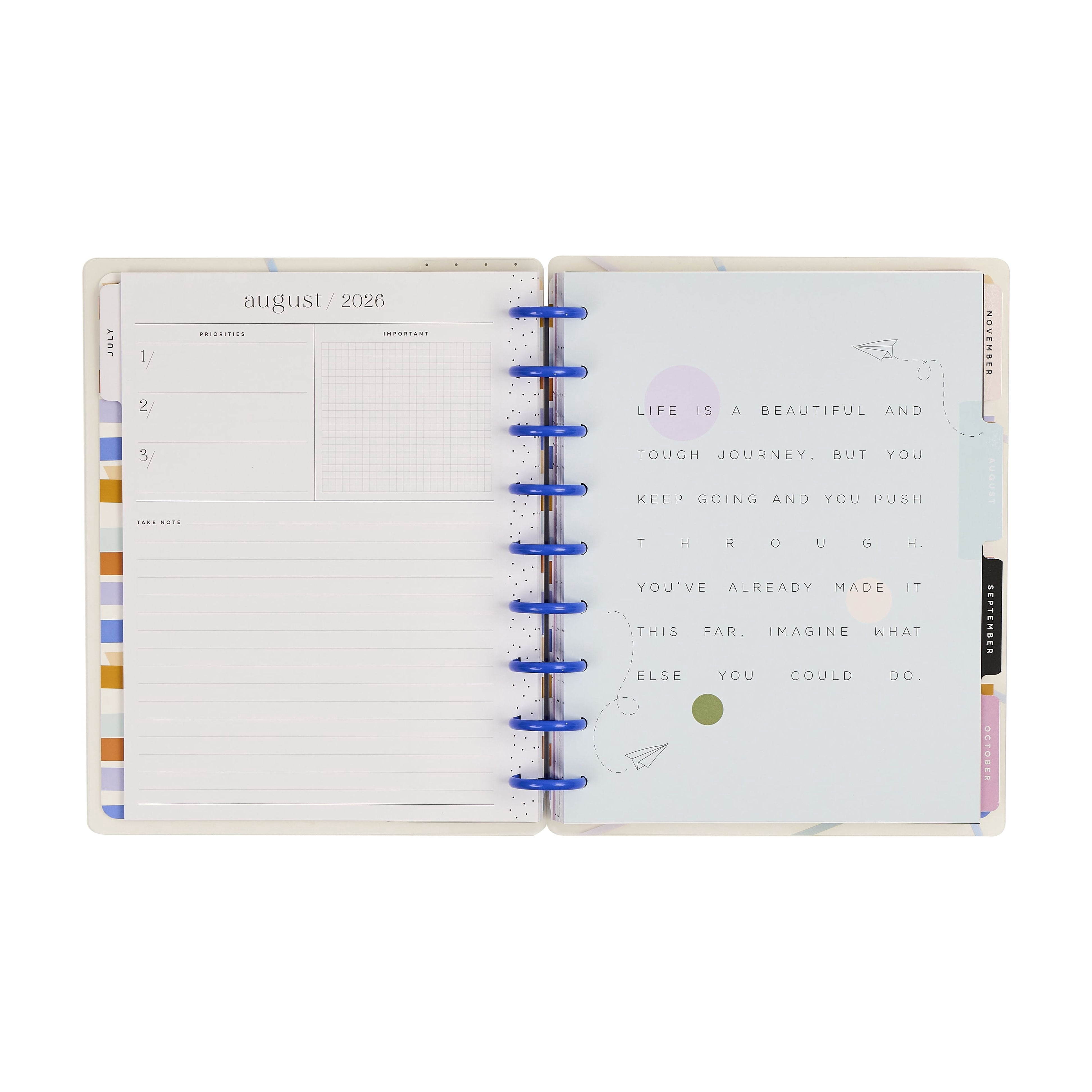 The Happy Planner Teacher Notes Classic Teacher Planner, July 2026–June 2027, 12-Month Disc Bound Planner with Stickers & Bonus Months
