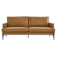 thumbnail image 3 of Modway Evermore Modern Style Vegan Leather and Metal Sofa in Tan, 3 of 8