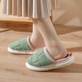 thumbnail image 4 of Gubotare Men's House Slippers Mens Cozy Memory Foam Indoor Slippers Slip On House Shoes with Rubber Sole Size 7 (Green,7), 4 of 4