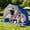 Blue, variant on 9.5FT Oversized Beach Umbrella Shelter with Side Panels, 3-in-1 Canopy Umbrella Shade Tent for Sports Games, Beach, Picnic, Bleacher Red