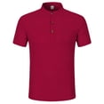 thumbnail image 5 of successthop Collarless Shirts for Men Short Sleeve T Shirt with Button Mock Neck Pullover Tops Big and Tall Clothes Wine, 5 of 7
