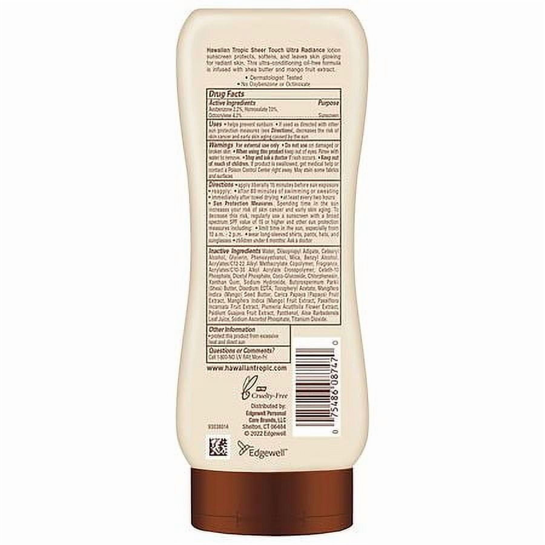 Hawaiian Tropic Sheer Touch Ultra Radiance Lotion Sunscreen Broad Spectrum SPF 30 8.0 fl oz Pack of 3