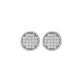 thumbnail image 2 of ARAIYA FINE JEWELRY Sterling Silver Round Diamond Cluster Stud Earrings (1/6 cttw, I2-I3 Clarity, I-J Color), 2 of 6