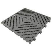 RevTime Modular Interlocking Deck Tile 13"x13",  thickness 3/4", Heavy Duty Garage Flooring, Car Washing Facility, (Pack of 20), Gray