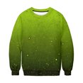 thumbnail image 3 of Otntypg Fashion Sparkly Printed Sweatshirt for Women, Lightweight Casual Fall Oversized Crewneck Sweatshirts Women Loose Fit Long Sleeve Pullover Tops Cute Soft Shirt Army Green S, 3 of 8