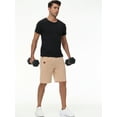 thumbnail image 5 of Yundobop Men's 9" Inseam Zipper Pocket Stretch Shorts Khaki 30, 5 of 5