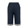 thumbnail image 4 of Women's Cotton and Linen Spring/summer Fashionable Casual Striped Pants with Solid Color Five Quarter Pants Legs, 4 of 6