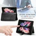 thumbnail image 5 of TECH CIRCLE for Samsung Galaxy Z Fold 5 Wallet Case, Durable Floral Magnetic Flip Kicktand Hand Strap Premium PU Leather Phone Cover with Card Slots Holder for Samsung Galaxy Z Fold 5  2023,Black, 5 of 6