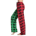 thumbnail image 2 of hotojiny Women's Plus Size Sleep Pants Soft Comfy Plaid Elastic Waist Yoga Trouser Loose Drawstring Pajama Pants Lounge Pj Bottoms, 2 of 4
