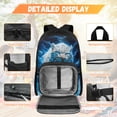 thumbnail image 2 of HUIACONG Kids Backpack 4-IN-1 Set Snow Leopard Lightweight 300g for Boys Girls 6-10 Detachable Lunch Box Pencil Case Water Bottle Holder School Book Bag, 2 of 7