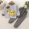 thumbnail image 2 of KPOPLK Two-Piece Pajama Set for Baby Infant Boys & Girls Soft Viscose Toddler Pajamas for Kids Family Matching PJs Size 3-6 Months,Grey, 2 of 4