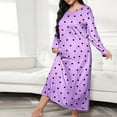 thumbnail image 2 of Pajamas Nightdress for Women Plus Size Pullover Nightgown Fashion Print Long Sleeve Sleepwear Dress, 2 of 3