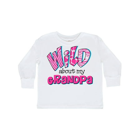 

Inktastic Wild About Grandpa Gift Toddler Toddler Girl Long Sleeve T-Shirt