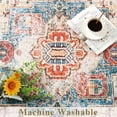 thumbnail image 7 of Junovo Round Boho Rug Vintage Area Rug Persian Carpet for Living Room.Bedroom,Orange,5'x5', 7 of 7