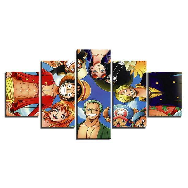 Cyan Oak 5 Pieces One Piece Anime Group Photo Naruto Wall Art Poster Print Home Decor Canvas Paintings Bedroom Decorative Pictures Walmart Com