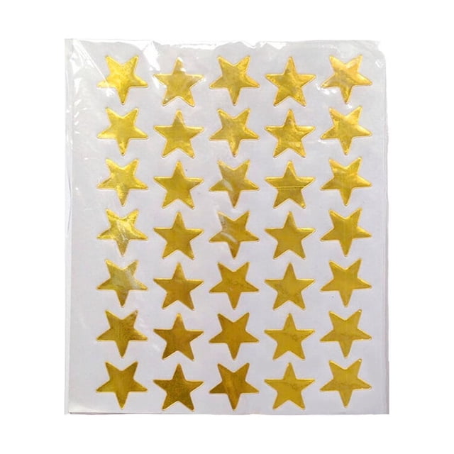 10 Sheets Award Flash Sticker Five-pointed Flash Sticker Mother Star Removable Mother Praise Label Decorations Reward Decals Children Students Gold