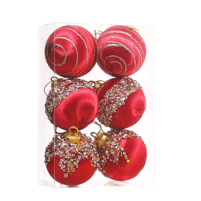Hogar y cocina, Decoración del hogar, Bolas navideñas para árbol de Navidad, 6 piezas blancas para colgar, juego de bolas navideñas multicolores para fiestas, bolas decorativas.