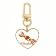 thumbnail image 1 of Rugby doble hélice Llavero de metal en forma de corazón dorado, 1 of 3
