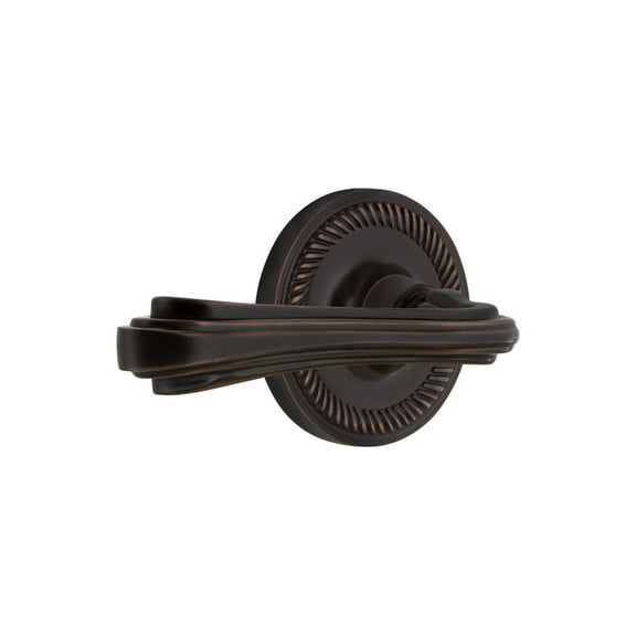 Nostalgic Warehouse Ropflr_Psg_238_Nk_Rh Fleur Passage Door Lever Set - Bronze