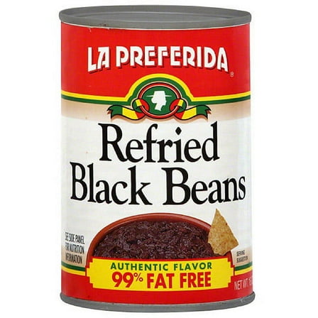 La Preferida Refried Black Beans, 16 oz (Pack of 12)