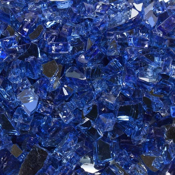 High Luster, Reflective Tempered Fire Glass in Meridian Blue, 1/4"