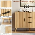 thumbnail image 6 of 47" Natural Sideboard Buffet Cabinet with 3 Drawers, Fluted Modern Buffet Cabinet with Storage, 2 Doors Sideboard Cabinets Accent Credenza for Dining Room, Living Room, Entryway, 6 of 7