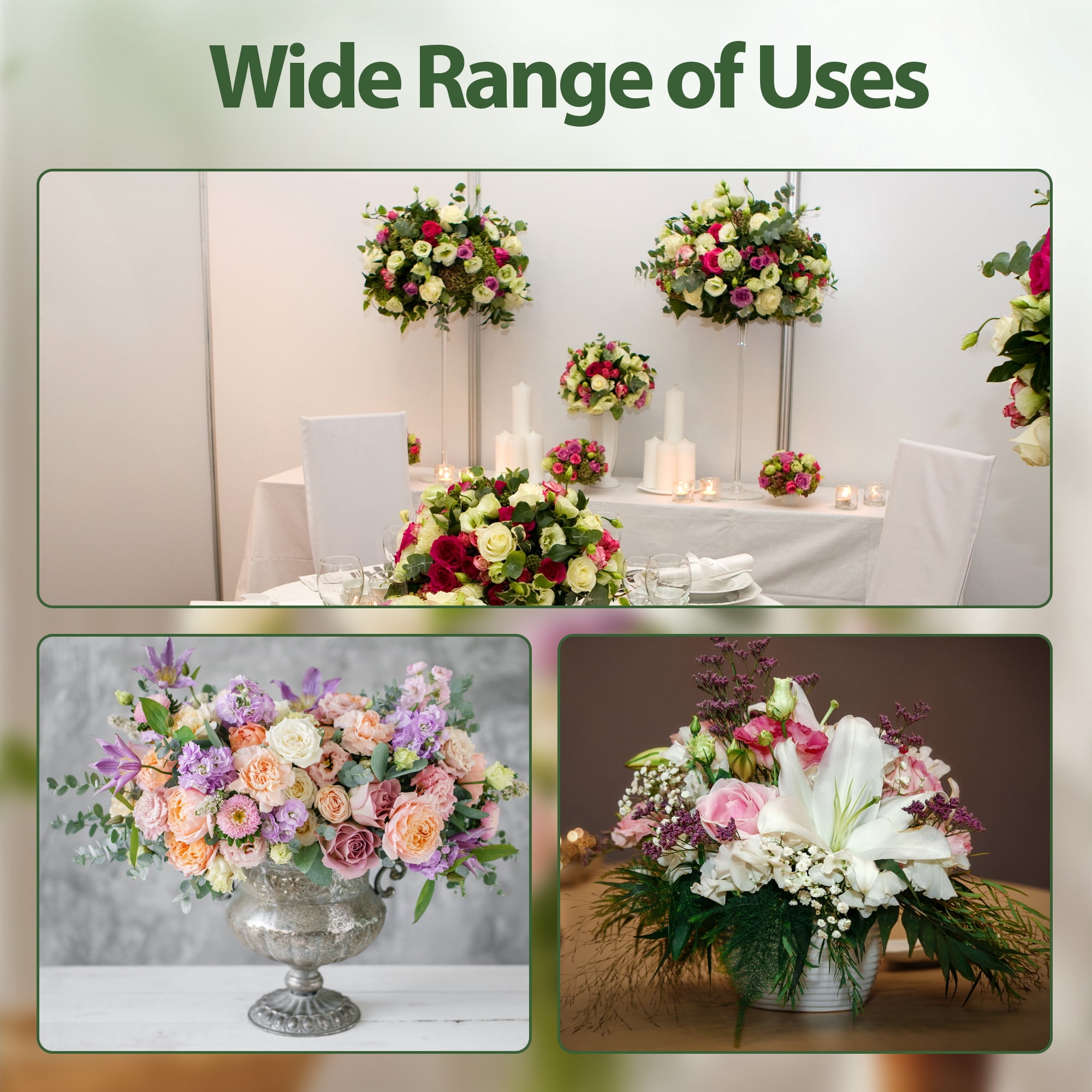 Elcoho 2 Pack Large Floral Foam Block 15.7 x 11.8 x 2.4 in, with 4 Floral Tapes for Fresh Artificial Flowers Bouquets Wedding Home DIY Arrangements