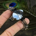 thumbnail image 3 of Natural Owyhee Opal Gemstone Handmade Copper Wire Wrap Cuff Bangle Adj., 3 of 5